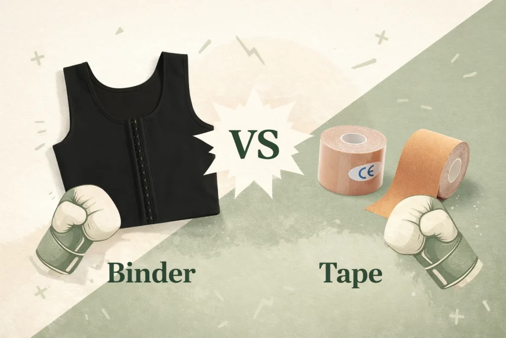 Binder VS tape : comparatif des deux solutions de compression de poitrine